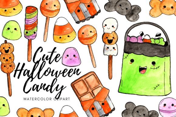 Download Watercolor Halloween Candy Clipart - Halloween candy Collection