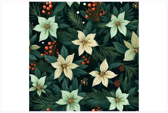 Download Christmas Flower Seamless Pattern - Premium Bundle